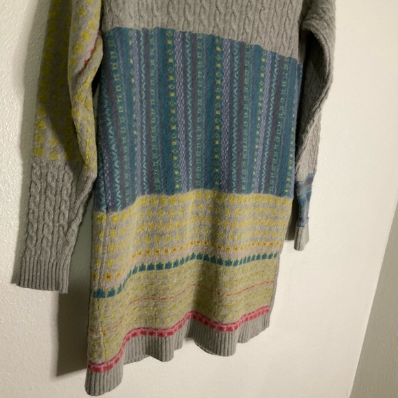 Sundance Cardigan Sweater Coat Patchwork Lambswool Blend Duster Buttons Medium - Picture 6 of 16